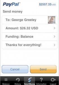 PayPal Send Money iPhone App