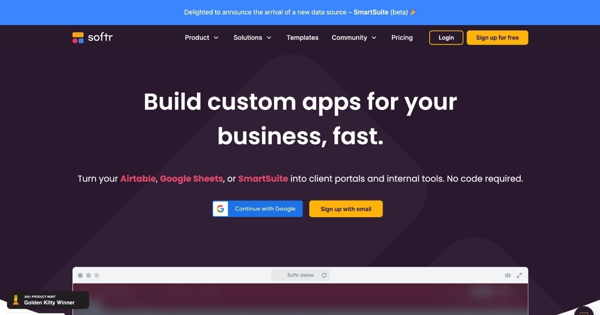 Softr: Build custom business apps without code thumbnail