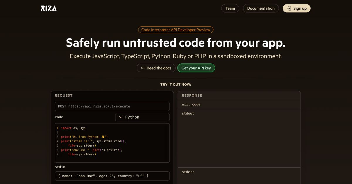 Riza : Exécutez en toute sécurité JavaScript, Python, Ruby, PHP dans un bac à sable