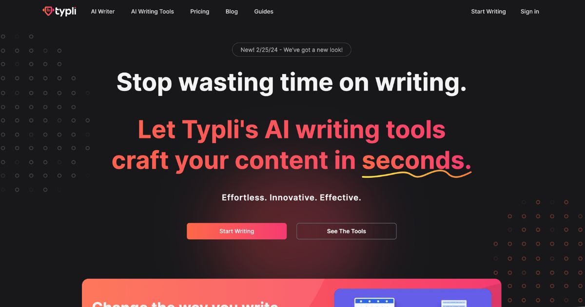 Typli : l’IA pour une création de contenu sans effort