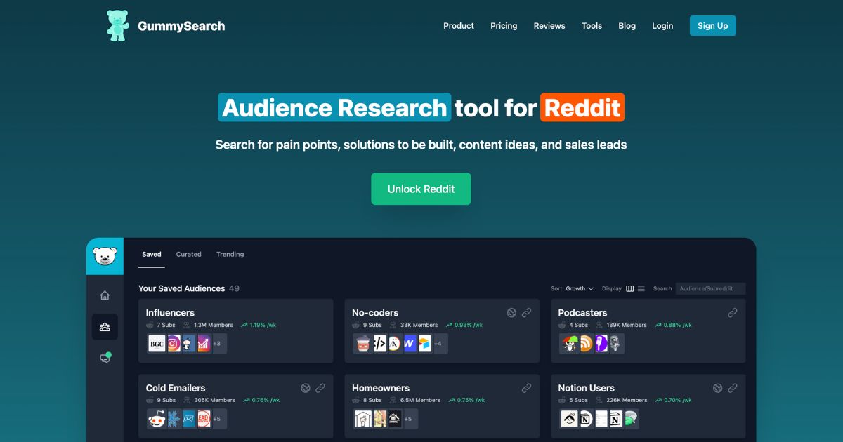 GummySearch: Audience research tool for reddit