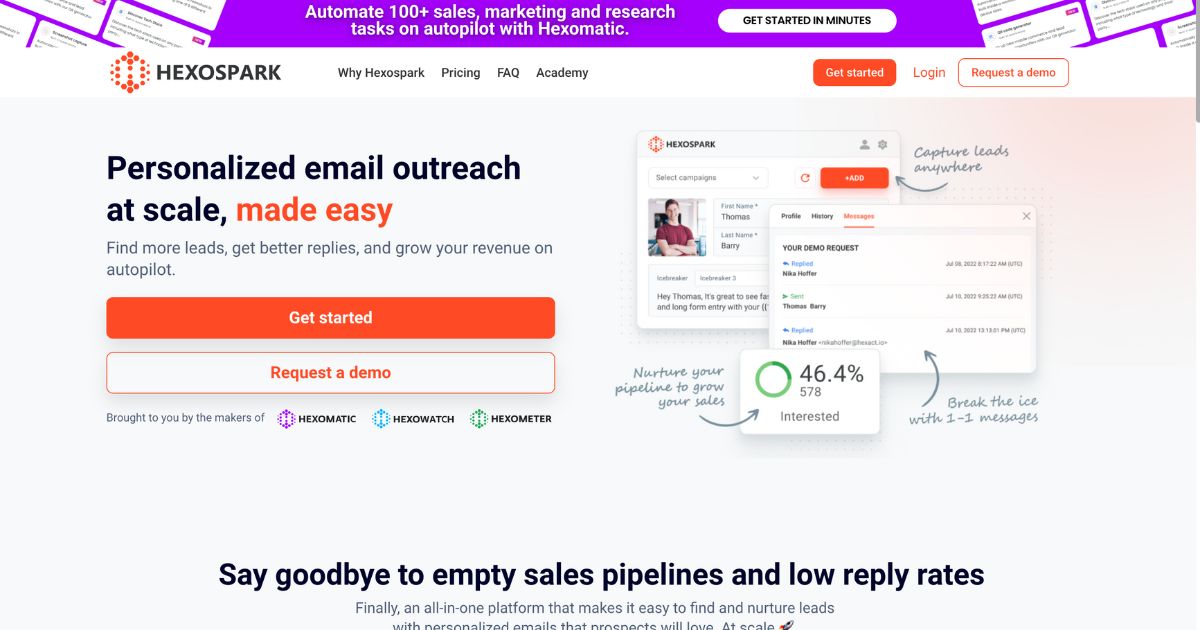 HexoSpark: Personalized email outreach at scale