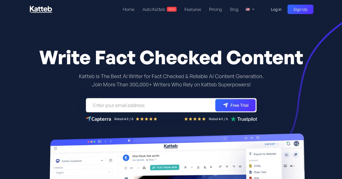 Katteb: Fact-checked AI writing for content credibility