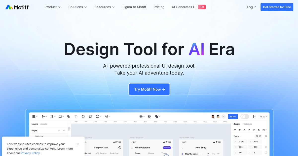 Motiff: AI-powered professional UI design tool