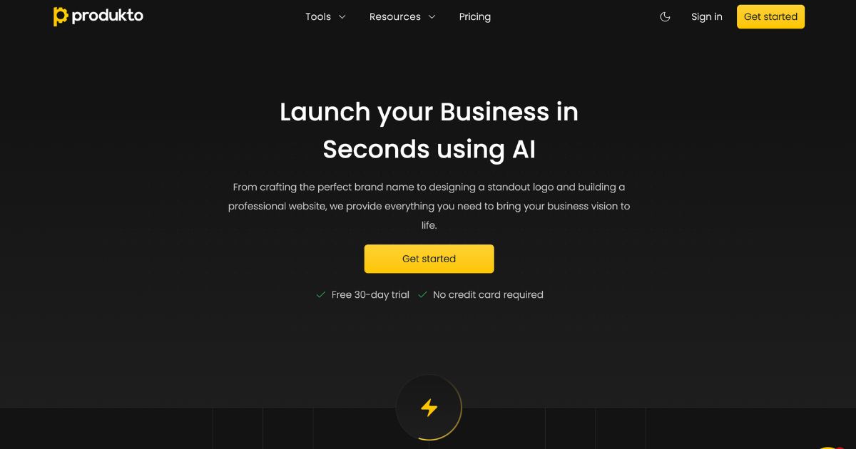 Produkto: AI for brand name, logo, website, and more