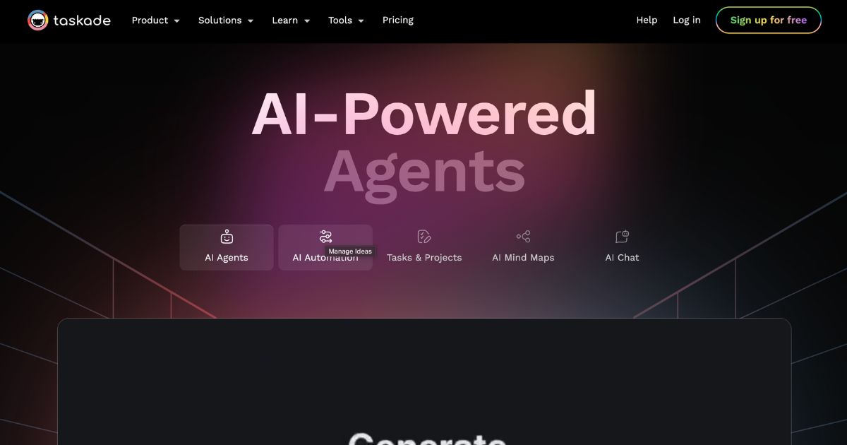 Taskade: Redefine workflows with AI agents and automation