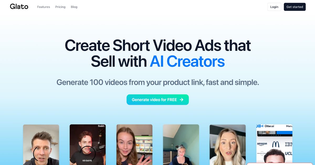 Glato: AI video creation tool for businesses