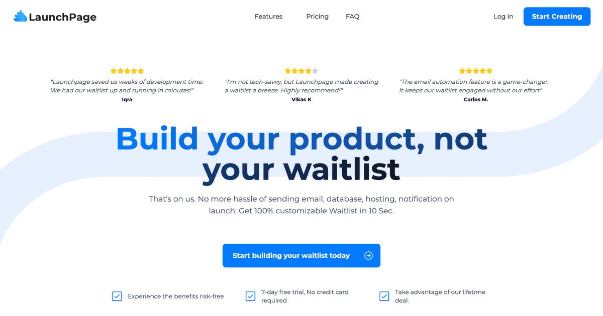 LaunchPage: Efficient waitlist management