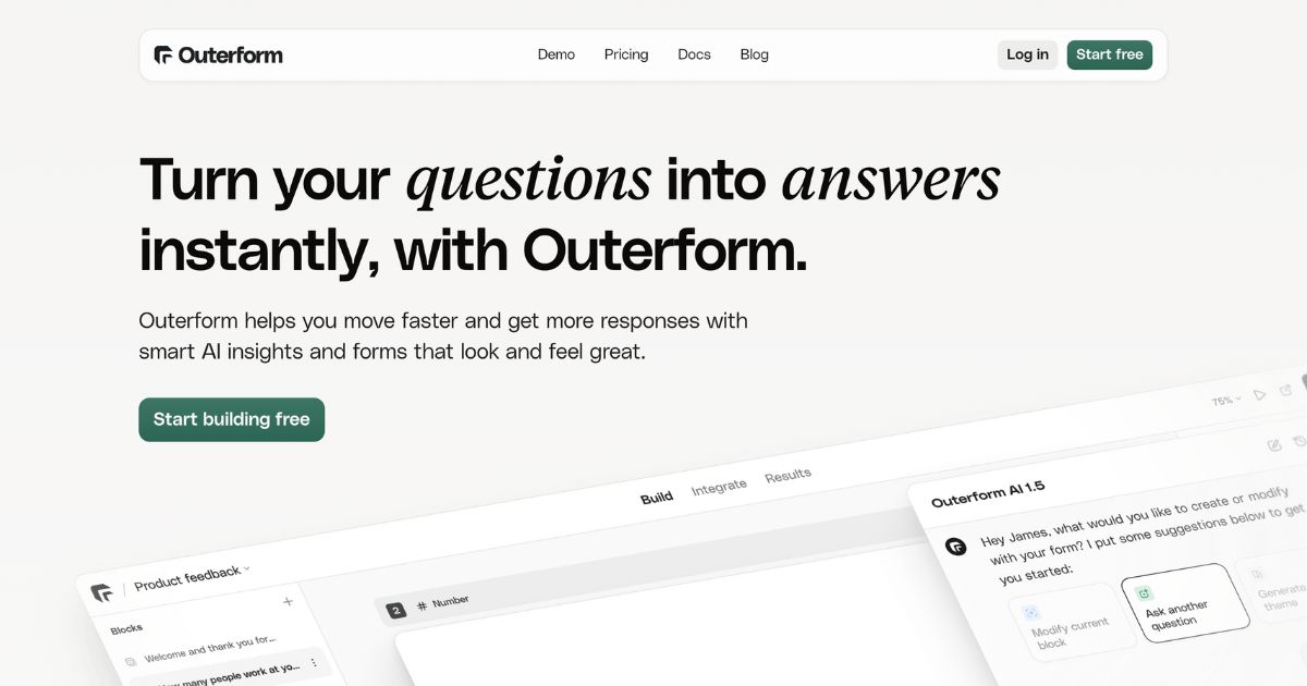 Outerform: AI-powered form builder and analyzer