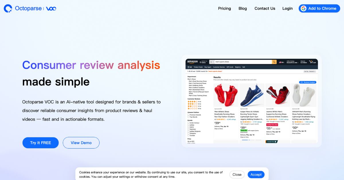 Octoparse VOC: Consumer Review Analysis Tool