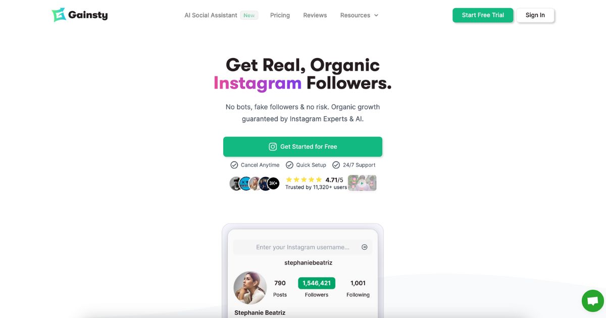 Gainsty: Organic Instagram growth tool