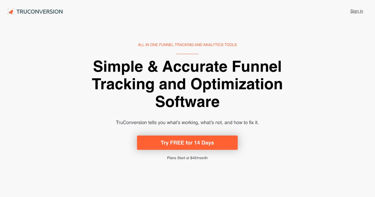 TruConversion: Funnel tracking & analysis