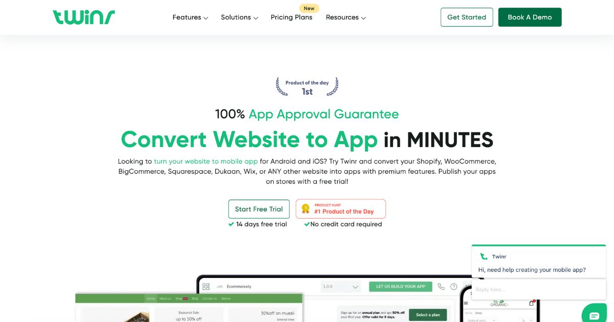 Twinr: Website to mobile app converter