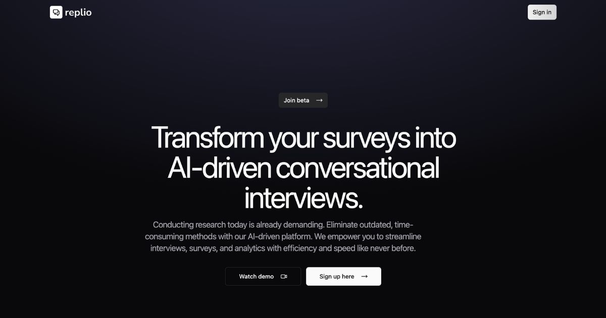 Replio: AI-driven conversational interview tool