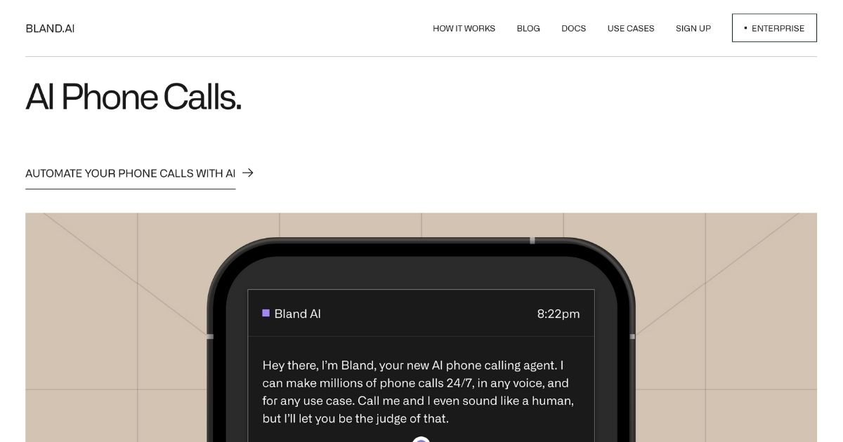 BlandAI: AI phone calling solution for businesses