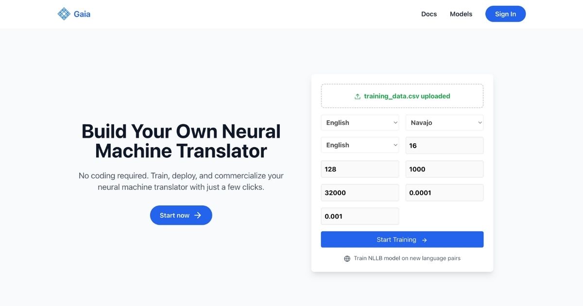 GaiaML: Neural translator builder