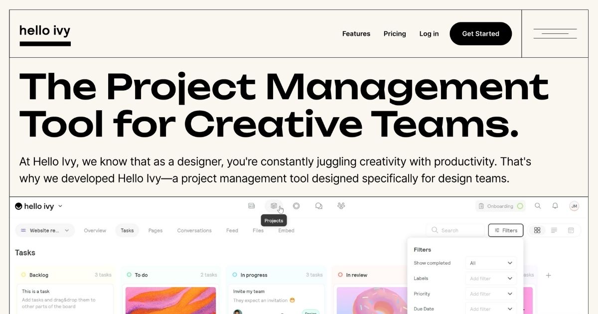 Helloivy: Project management tool for creative teams