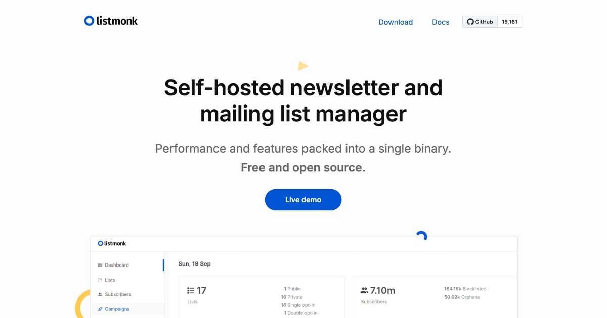 ListMonk: Self-hosted newsletter manager