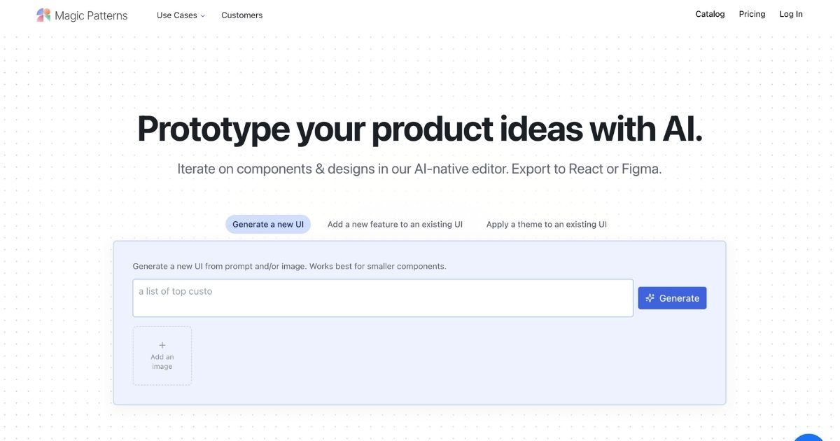 MagicPatterns: AI product prototyping