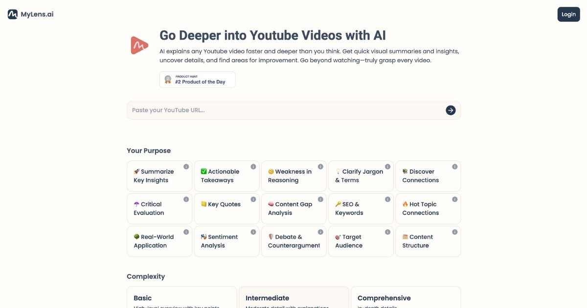 MyLensAI: AI-powered Youtube video analysis tool