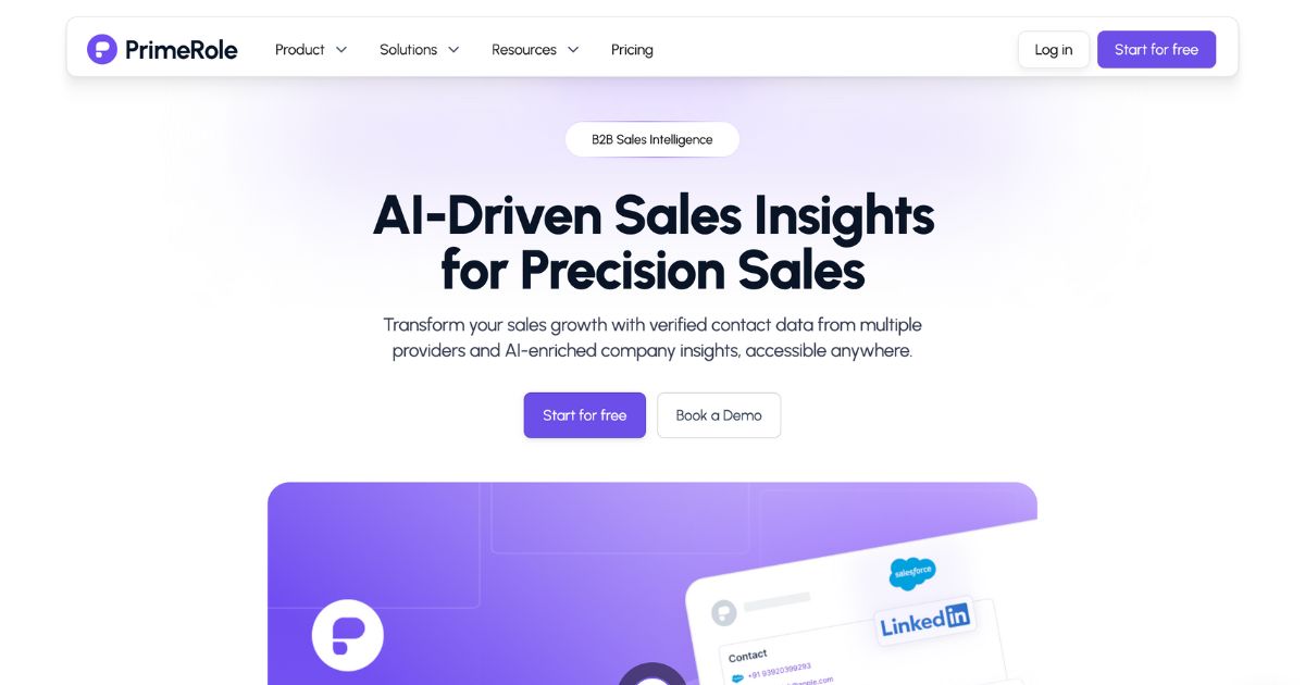 PrimeRole: AI-driven sales insights tool