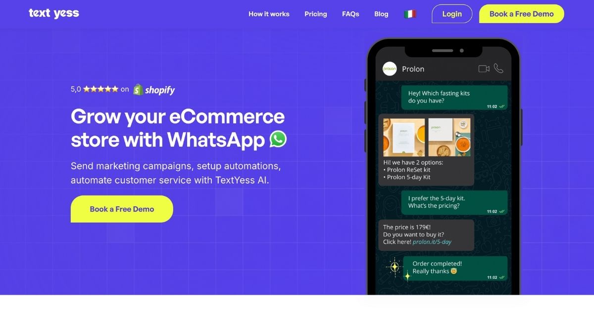 TextYess: AI-powered WhatsApp eCommerce tool