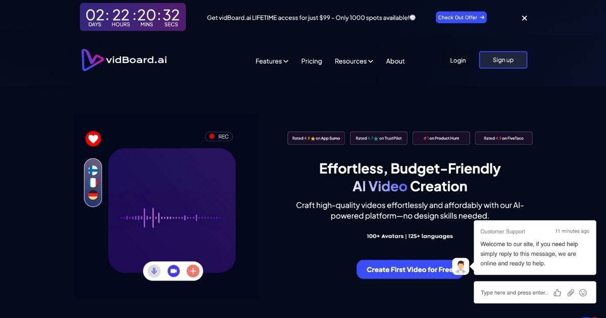 vidBoard: AI video creation platform