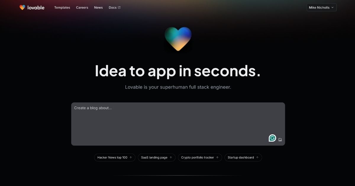 Lovable: AI web app builder