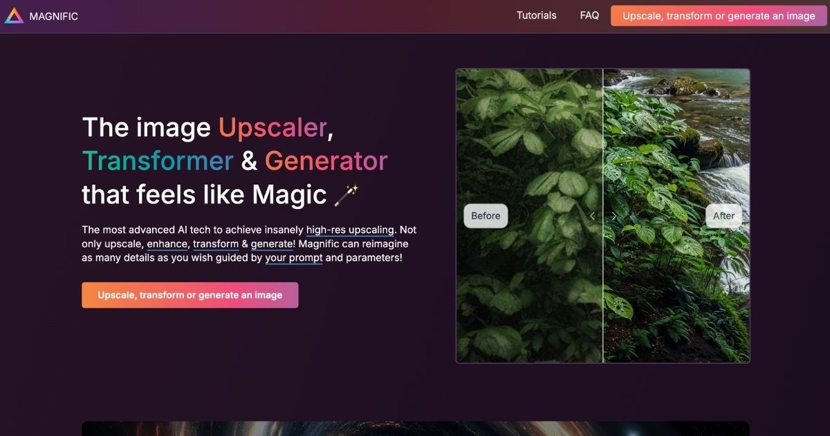 Magnific: AI image upscaler & transformer