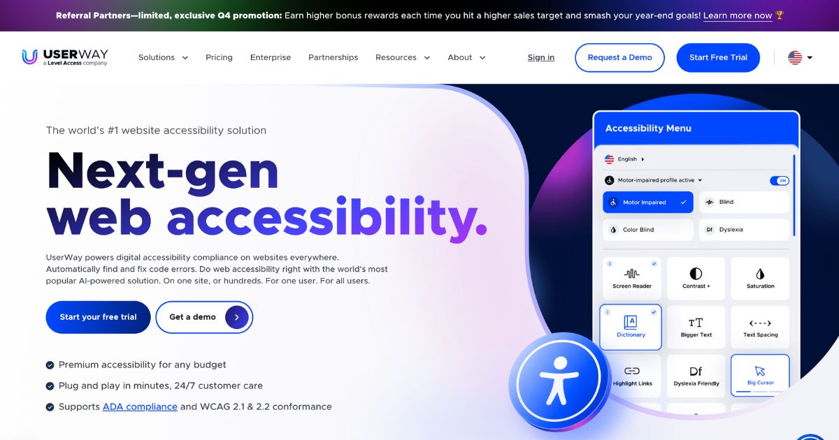 UserWay: Web accessibility solution