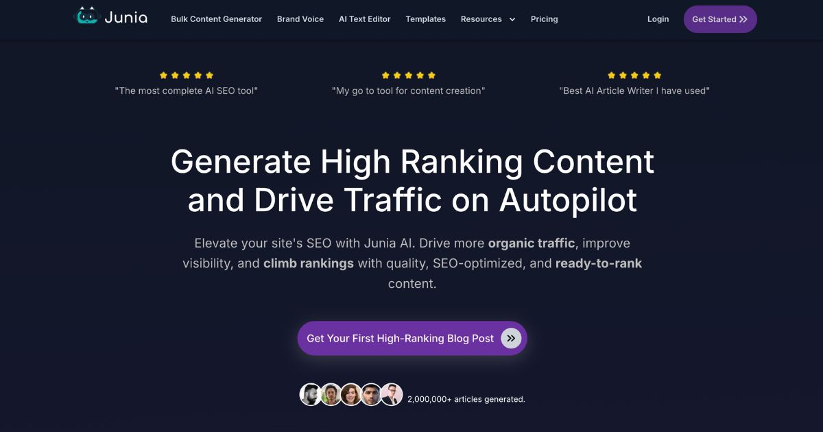 Junia: AI content creation tool for SEO