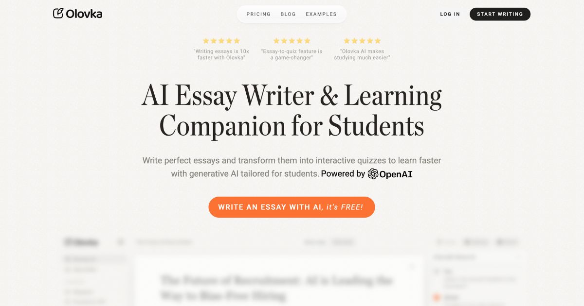 Olovka: AI essay writing tool