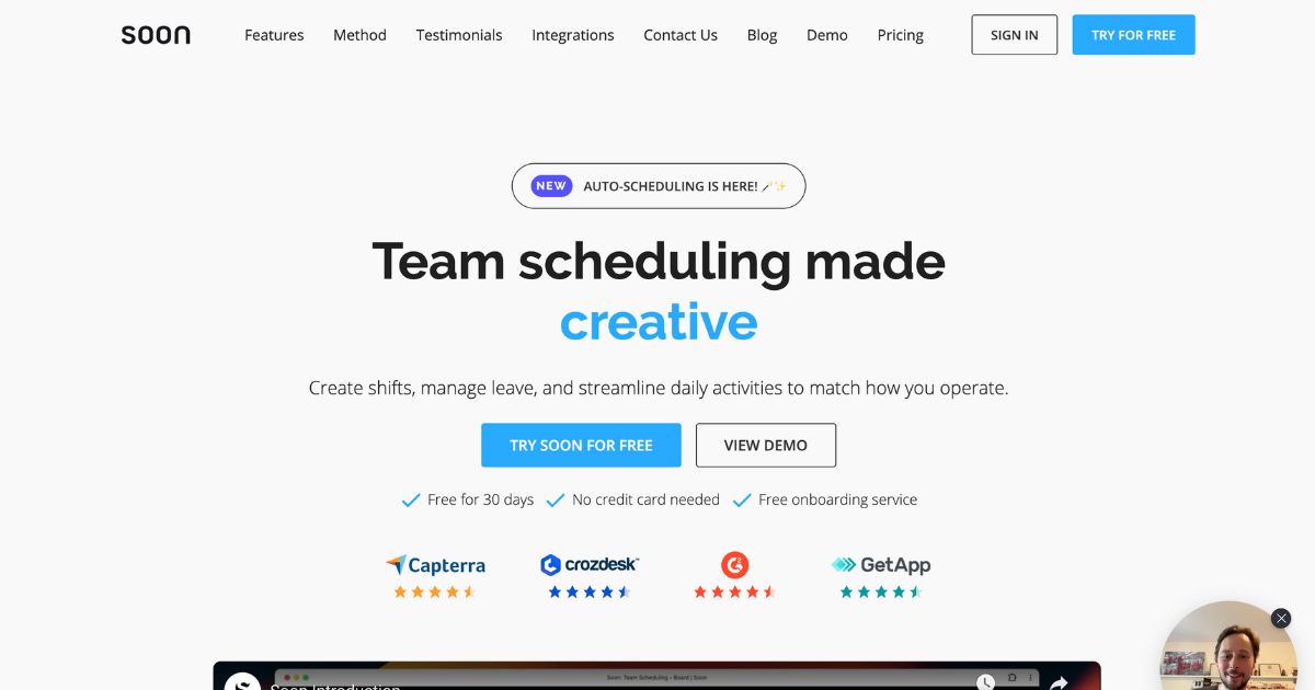 Soon: Streamlined team scheduling tool