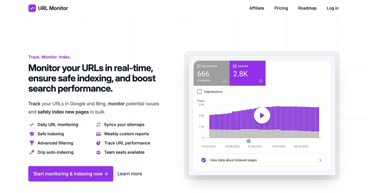 URLMonitor: Website monitoring and indexing