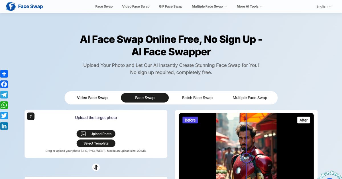 AiFaceSwapper: Instant face transformation tool