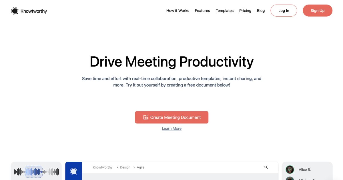 KnowtWorthy: Meeting productivity solution