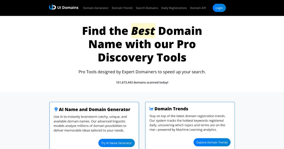 uiDomains: Domain name discovery tool