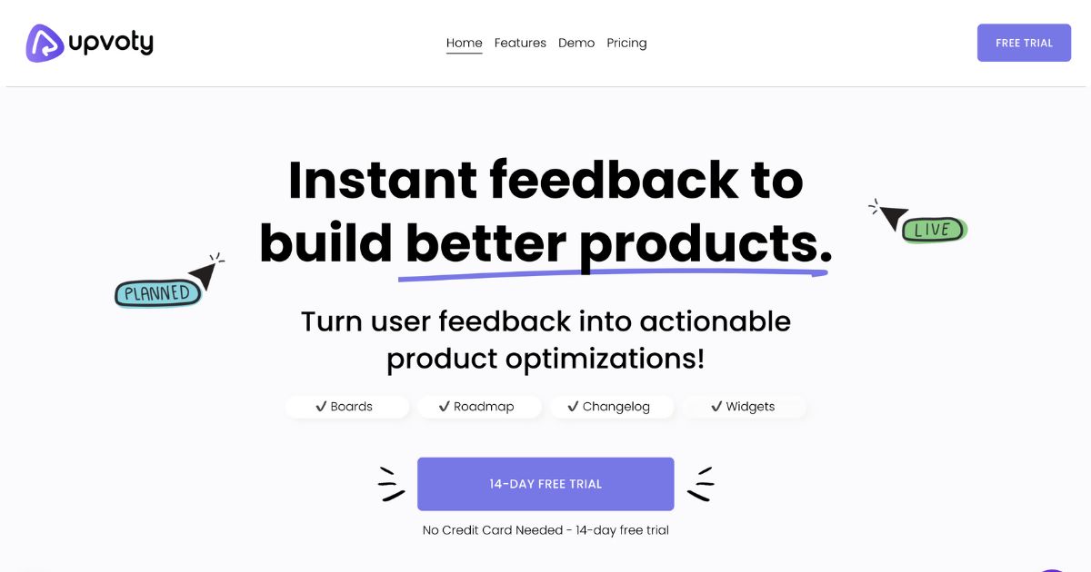 Upvoty: User feedback platform