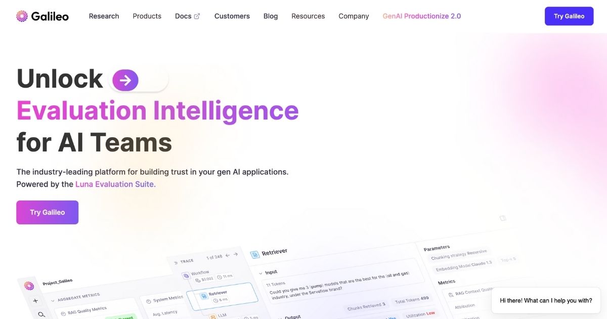 GalileoAI: AI evaluation intelligence platform