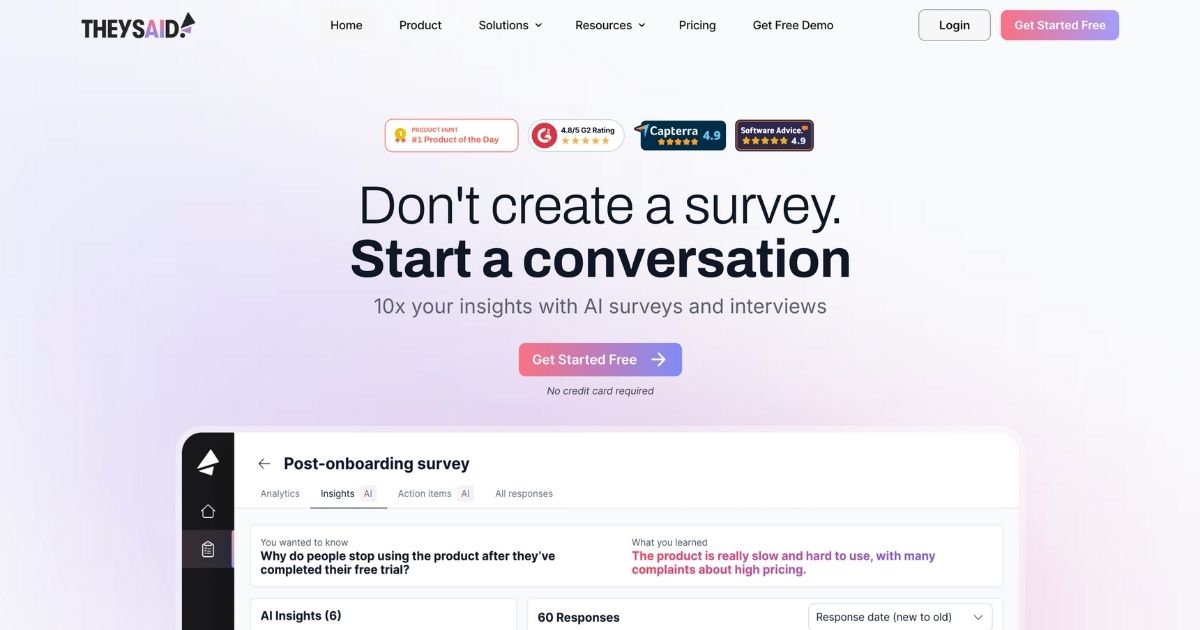 TheySaid: AI-Powered Survey & Interview Platform